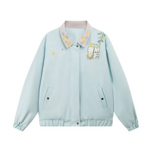 Embroidered daisy coat