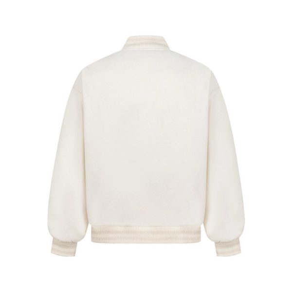 Leather Embroidered Splicing Jacket Coat - Image 4