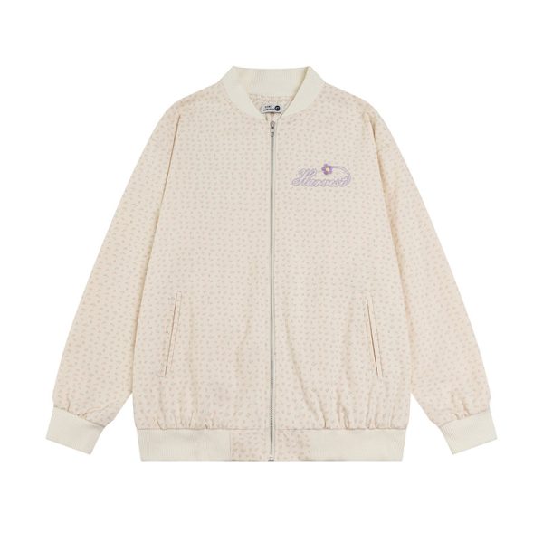 Floral printed baseball jacket for men and women - Image 7