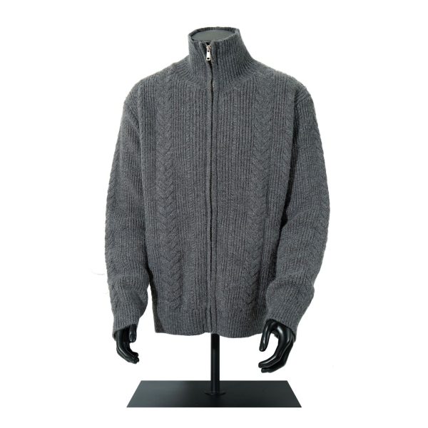 High neck sweater zipper coat Fried Dough Twists knitting sweater - Image 3