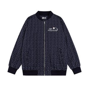 Floral printed baseball jacket for men and women